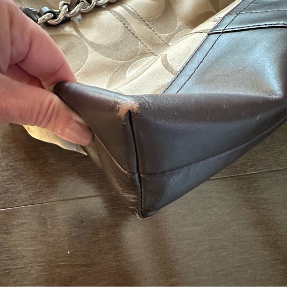 Coach Signature Convertible Crossbody/Shoulder Bag Tan Brown H1149 F18862 - Picture 14 of 16